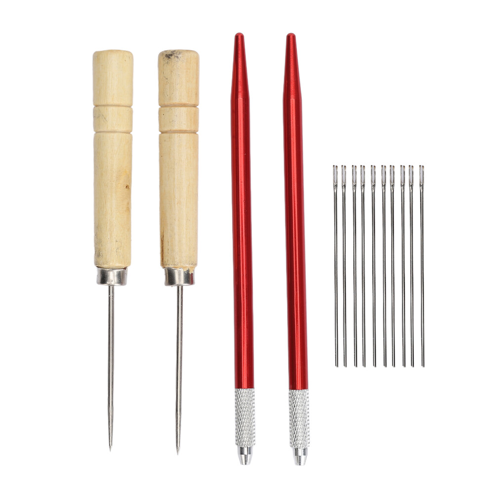 Unisex Hair Style Design Tool Set With Crochet Hooks And Wood Awls For Doll Hair Rooting Nickel Plated Knitting Needles For Wig Tool And Diy Crafts