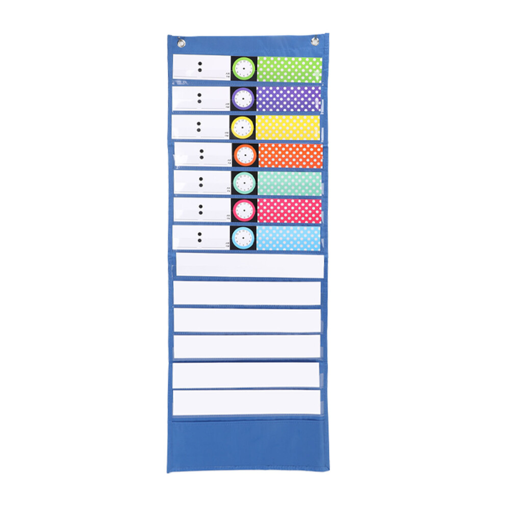 Educational Charts For Daily Scheduling Pocket Chart Reusable Scheduling Cards Over Door Mountings Included 13+1 Pockets Dry Eraser Cards Classroom