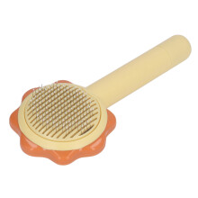 Self-Cleaning Cat Grooming Brush for Long & Short Hair, 9x20cm Yellow