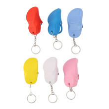 6 Stück bunte Silikon-Schlüsselanhänger in Hausschuh-Form – Flexibel und tragbar, 7,5 x 3,6 cm