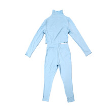Set de lenjerie moale și confortabil, top respirabil cu mânecă lungă și talie elastică, pantaloni de jogging largi cu talie înaltă, pentru