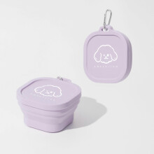 (Purple (Dog)) Portable Silicone Pet Bowl Collapsible Travel Dog & Cat Food/Water Dish Non-Spill Foldable Feeder for Outdoor Walking Camping