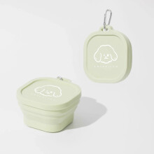 (Green (Dog)) Portable Silicone Pet Bowl Collapsible Travel Dog & Cat Food/Water Dish Non-Spill Foldable Feeder for Outdoor Walking Camping