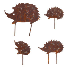 Gartendekorationen für den Außenbereich, Metallrosttiere,-4 Igel