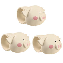 (Apricot) 3Pcs/bag Silicone Door Stopper Cartoon Punch-free Wall Protector Silent Anti-Shock Door Handle Anti-collision Ring for Bedroom