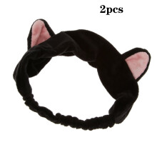 Schattig design spa-hoofdband met leuke kattenoortjes voor professioneel en privégebruik, gemaakt van zacht microvezel fleece voor een aangenaam