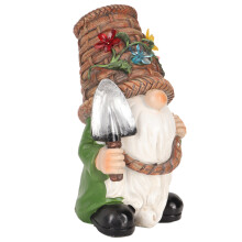 Resin-Wetterfester Solar-Gartenfigur im Außeneinsatz, Süßer Gartenzwerg mit Schaufel
