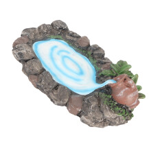 Harz-Fee-Garten-Teich 16,5 cm handbemalte Miniatur-Fels für Außendekoration AU