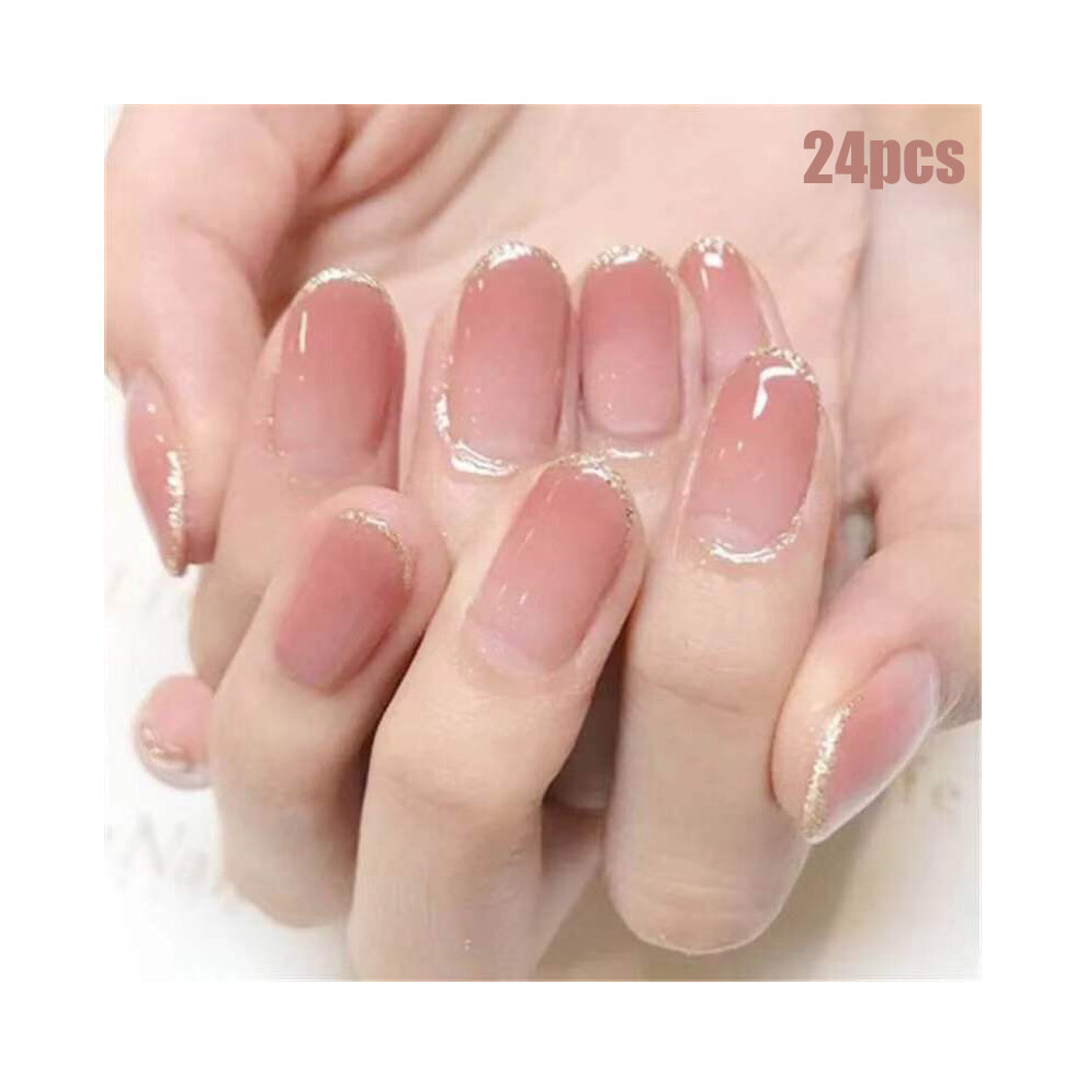 24pcs Pink Gradient Press on Nails Fake Nails forBeauty Bloggers