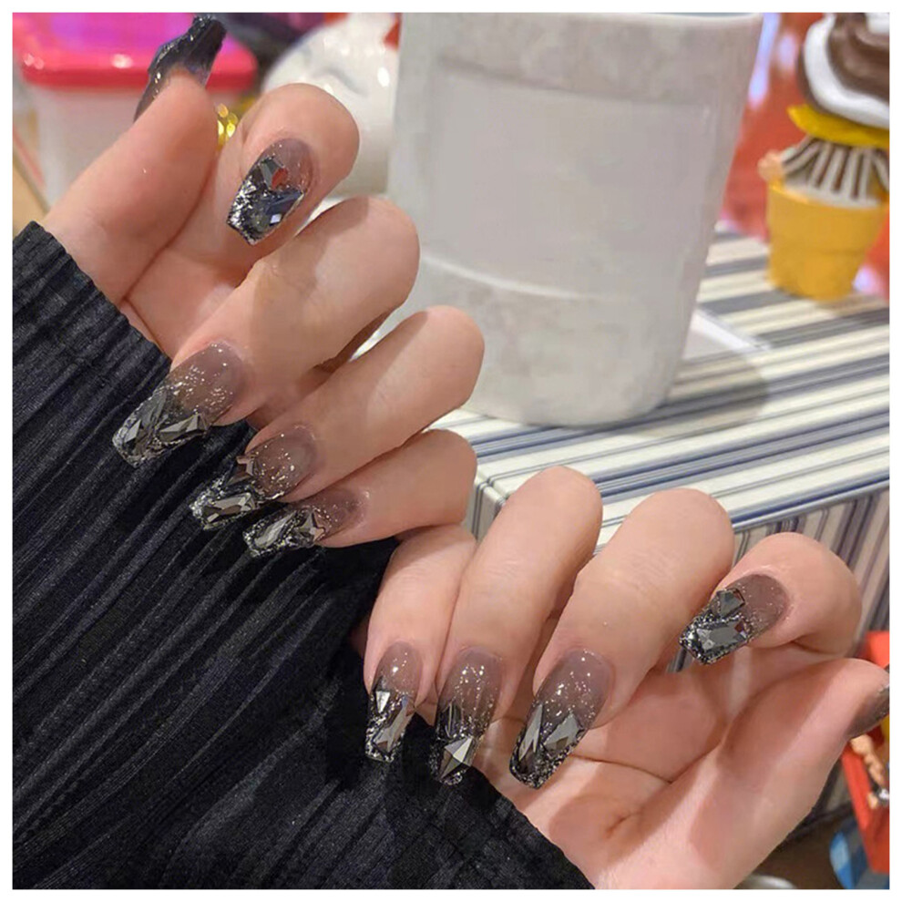 Black Press Stylish Design Press-on Nails for Finger Nail DIY