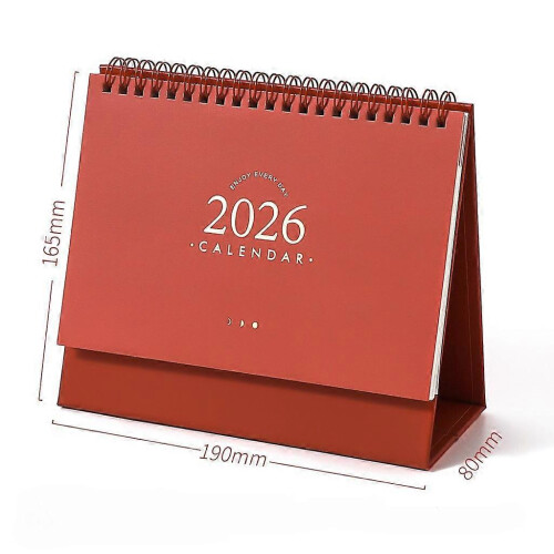 (L) 1Pcs 2026 Simple Calendar Multi functional Student Check in Plan Table Desk Calendar Portable Self discipline Plan Book