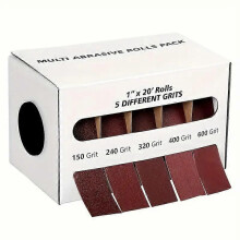 (5 Roll) 1 set of alumina sandpaper rolls with brackets - 4/5/6 fabric grinding rolls for sanding blocks, metals, glass, woodworking