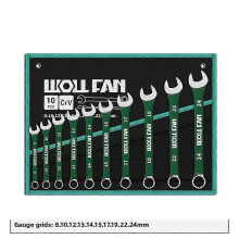 (10 pieces 8-24MM) Chromium-vanadium Alloy Steel Wrench Set Plum Blossom Dual-purpose Open Wrench Set Professional Auto Repair Hand Tools Set
