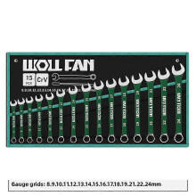 (15 pieces 8-24 MM) Chromium-vanadium Alloy Steel Wrench Set Plum Blossom Dual-purpose Open Wrench Set Professional Auto Repair Hand Tools Set
