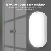 (Oval 20W) Wall Lamp Moisture-Proof LED Bulkhead Lighting 85V-265V 16W 20W Waterproof Oval/Circular Shape Wall Light For Balcony Bathroom