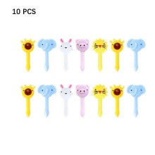 (C3 -10pcs Plastic) 1 Set Christmas Tree Stainless Steel Dessert Fruit Forks With Holder Set Mini Cute Salad Food Cutlery Dinnerware Kitchen Gadgets