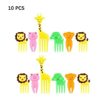 (C2 -10pcs Plastic) 1 Set Christmas Tree Stainless Steel Dessert Fruit Forks With Holder Set Mini Cute Salad Food Cutlery Dinnerware Kitchen Gadgets