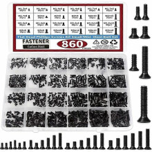 (860pcs) 250Pcs/860Pcs Small Computer Screw Set Black Micro Glasses Screws M1.2/1.4/1.7/2/2.3 Kit