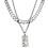 Punk Silver Rectangular Pendant Necklace with Cuban Link Chain 4