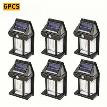 (6PCS) 2-8PCS Solar Wall Lights with Motion Sensor Outdoor Solar Garden Light 3Mode Waterproof Solar Tungsten Wall Lamp for Yard Garage