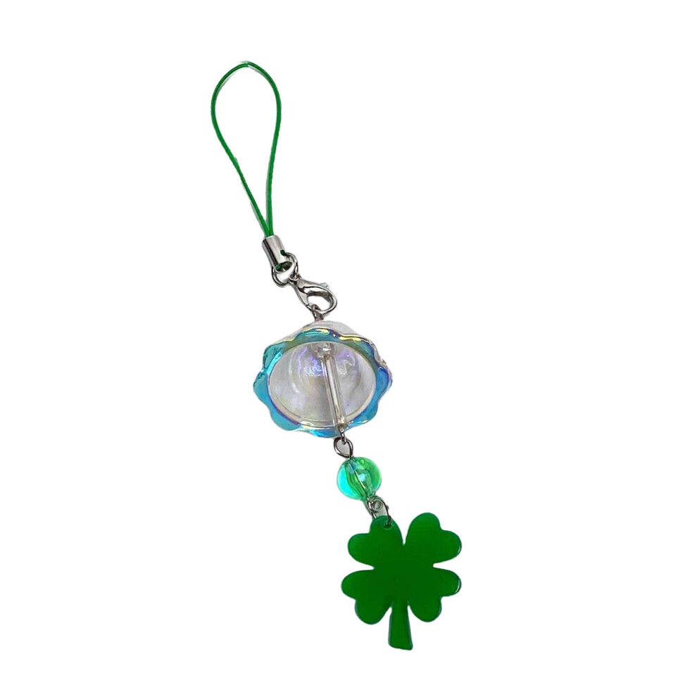 Fashionable Luck Clovers Charm Acrylic Four Leaf Phone- Green 7732000739392