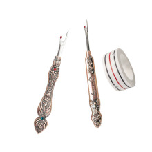 Découseurs de couture en métal 2 pièces avec ruban-bronze rouge