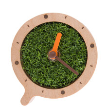 Réveil rond contemporain en bois, horloge en bois,-couleur hêtre