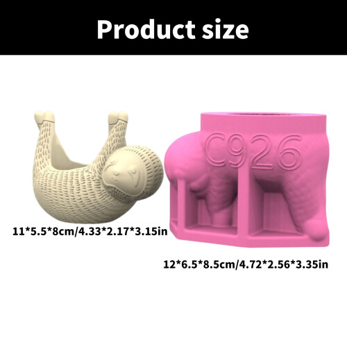 Multipurpose Silicone Pots Mold Sloths Shape for Handcrafted 2