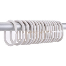 Graceful Shower Window Rod Hangers, 36 White Hooks For Effortless Curtain Movement