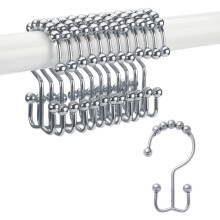 Innovative Shower Curtain Hooks, Satin Nickel Double Glide Hooks with NeverRust Technology, 12-Pack Bathroom Essentials
