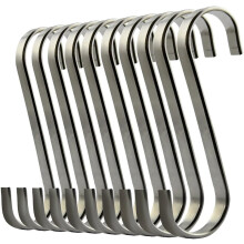 Sleek Silver Stainless Steel S Shaped Hooks for Heavy Duty, Rust Resistant Hooks for Easy Organization (Set Of 10)
