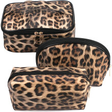 Borsa organizer da viaggio per articoli da toilette, stampa leopardata, impermeabile, di grande capacità - Pochette multiuso per il trucco con tanto