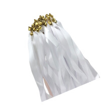 White Ribbons Wedding with Gold Wedding Ribbons Fairys-1