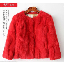 (US S=Asian L)Women 100% Real Rabbit Fur Short Jacket Overcoat Winter Warm Thicken Coat S-4XL