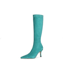 (US4=UK2=EUR 34)Womens Mid Calf Boots Pointy Toe High Heel Stiletto Pull On Party Shoes 34-45 L