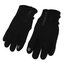 Outdoor-USB-Heizbare Fahrrad-Handschuhe Schwarz Leder Tauchtuch Fleece