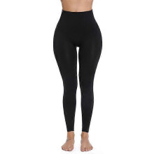 (Black-L&XL) Women Seamless High Waisted Tummy Control Shaper Compression Sport Yoga Leggings