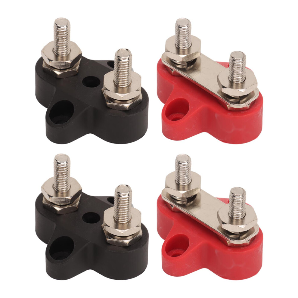 M6 Battery Power Stud 4Pcs Dual Distribution Terminal Post Block For Dc 12-48V 4621369213540