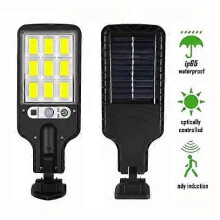 (ZX-6166-YK) Dimmable Solar Remote Control LED Courtyard Wall Lamp 3 Light Modes Human Body Induction Garden Terrace Garage Door Street Lamp