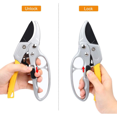 Multi-Purpose Garden Tool, Rust-Proof Coating Sharp Scissors, Comfortable Grip Ergonomic Handles, Super Sharp Blades for Precise Cuts, Easy Locking 1