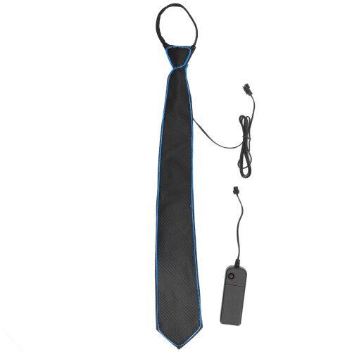 Neon in the Dark Tie with Multimode LED Lighting, Glow Necktie Equipped with Adjustable Sensitivity and Concealed Controller, Battery Powered for