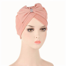 (06# Korean Pink)Muslim Women Hijab Chemo Cap Turban Hat Headwrap Scarf Bonnet Hair Loss Beanies