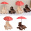 Squirrels Mouses Feeding Table Cage-log color Without umbrella 3