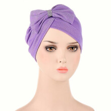 (09#Purple)Muslim Women Hijab Chemo Cap Turban Hat Headwrap Scarf Bonnet Hair Loss Beanies