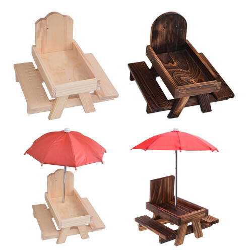 Squirrels Mouses Feeding Table Cage-log color Without umbrella 1