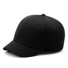 (Black) Men Women Short Brim Hat Mesh Breathable Baseball Cap Summer Outdoor Adjustable