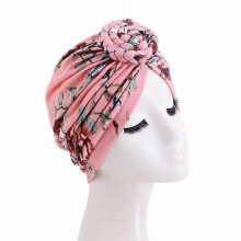 (EEA005#03Pink)Women Chemo Cap Muslim Hijab Turban Hair Loss Beanies Bonnet Hat Head Scarf Wrap