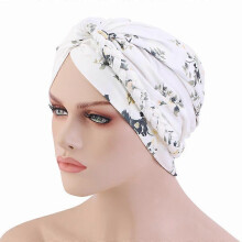 (EEB050#01White)Women Chemo Cap Muslim Hijab Turban Hair Loss Beanies Bonnet Hat Head Scarf Wrap