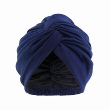 (EEB046#03Navy)Women Chemo Cap Muslim Hijab Turban Hair Loss Beanies Bonnet Hat Head Scarf Wrap