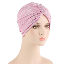 (EEC024#03Pink)Women Chemo Cap Muslim Hijab Turban Hair Loss Beanies Bonnet Hat Head Scarf Wrap